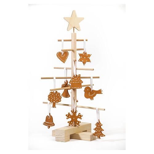 albero di natale xmas3 in legno naturale dallo stile essenziale 45 cm