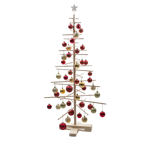 albero natalizio xmas3 realizzato in legno naturale 125 cm