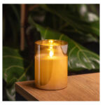 candela led cera vetro h 10 cm effetto fiamma movimento