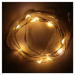 luce natalizia 10 luci led goccia bianca calda batteria filo nudo