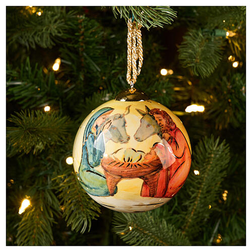 pallina albero natale natività dellarte ceramiche dipinta a mano 10 cm