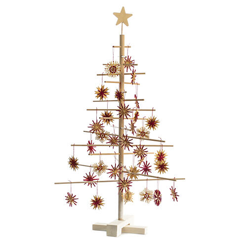 xmas3 albero di natale artigianale in legno naturale 75 cm