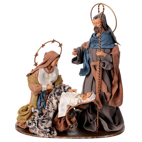 natività winter elegance su base resina tessuto h 40 cm