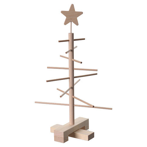 albero di natale xmas3 in legno naturale dallo stile essenziale 45 cm