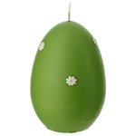 candela color pistacchio a uovo decorata a mano con margherite 15 cm cereria di giorgio