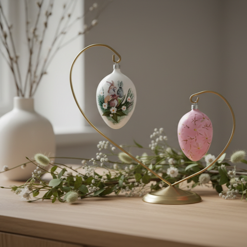 gancio a due braccia con palline pasquali