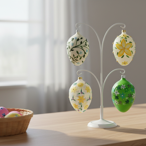 gancio a quattro braccia con palline pasquali