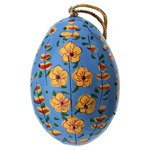 uova cartapesta 50mm azzurra decoro pasquale