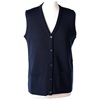 gilet blu suora con tasche collo a v 50 acrilico 50 lana merino