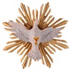 statua spirito santo con raggiera legno dipinto val gardena