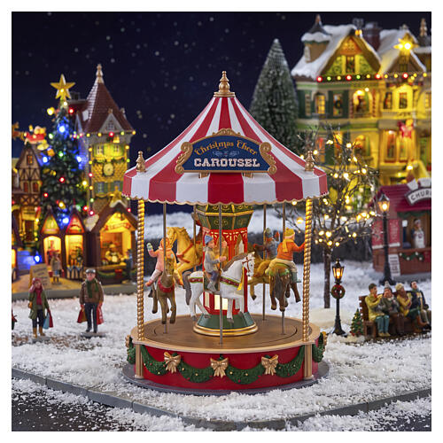 christmas cheer carousel scena animata lemax caddington village 26x16x16 cm 14821