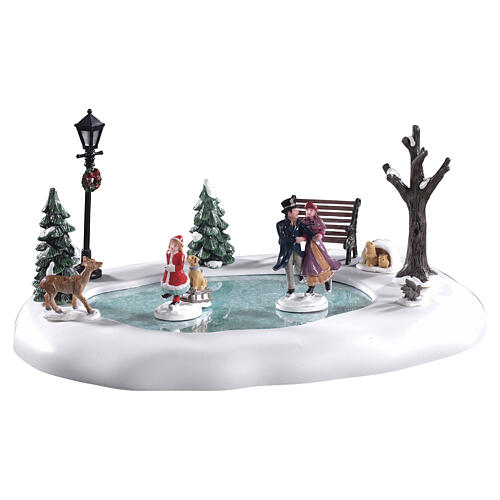 victorian skaters 4.5v accessorio da tavolo lemax caddington village 20x28x13 cm 94527