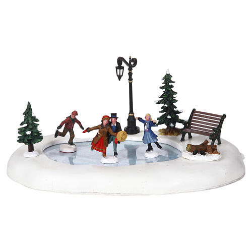 winter skating 4.5v accessorio da tavolo lemax caddington village 13x29x20 cm 94024