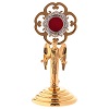 Relicário latão dourado anjo h 14 cm