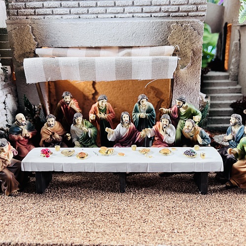 Cena Última ceia em resina 9 cm