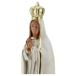 nossa senhora de fatima imagem gesso 20 cm pintada a mao barsanti