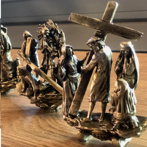 Via Sacra 14 estações de mesa 7 cm