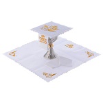 Conjunto de altar com bordado IHS e uva